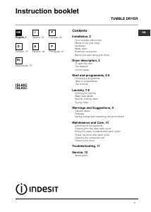 Manuale Indesit ISL 65 C Asciugatrice