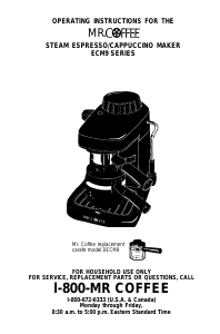 Manual Mr.Coffee ECM9 Espresso Machine