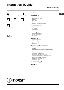 Manual Indesit ISL 70 C Dryer