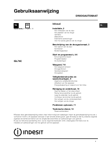 Handleiding Indesit ISL 79 C Wasdroger