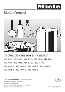 Mode d’emploi Miele KM 493-1 Table de cuisson