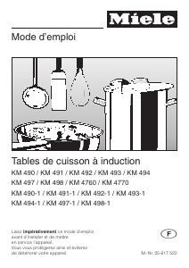 Mode d’emploi Miele KM 497 Table de cuisson