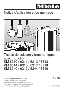 Mode d’emploi Miele KM 6346 Table de cuisson