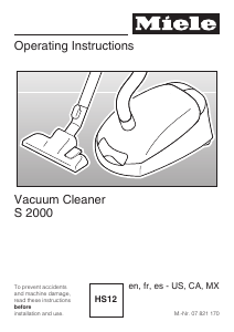 Manual Miele S 2000 Vacuum Cleaner