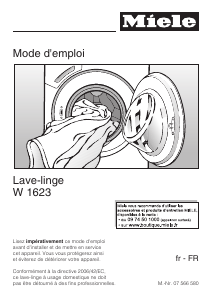 Mode d’emploi Miele W 1623 Lave-linge