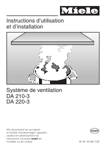 Mode d’emploi Miele DA 210-3 Hotte aspirante