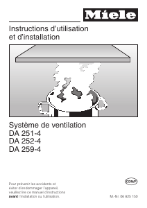 Mode d’emploi Miele DA 259-4 Hotte aspirante