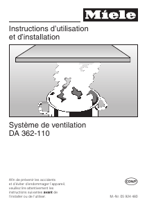 Mode d’emploi Miele DA 362-110 Hotte aspirante