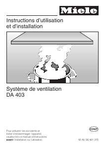 Mode d’emploi Miele DA 403 Hotte aspirante