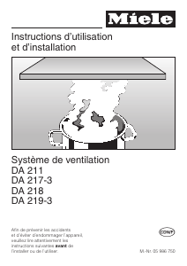 Mode d’emploi Miele DA 217-3 Hotte aspirante