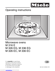 Manual Miele M 316 E Microwave