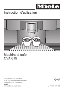 Mode d’emploi Miele CVA 615 Cafetière