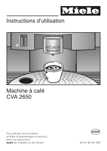 Mode d’emploi Miele CVA 2650 Cafetière