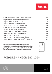 Manual Amica KGCR 387 100 MS Fridge-Freezer