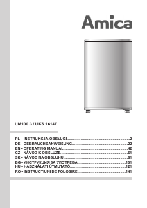 Manuál Amica UM 100.3 Lednice