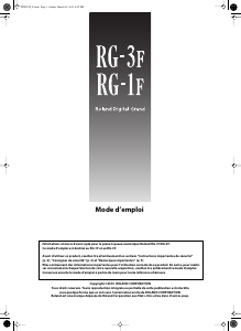 Mode d’emploi Roland RG-1F Piano numérique