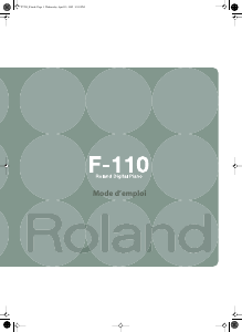 Mode d’emploi Roland F-110 Piano numérique