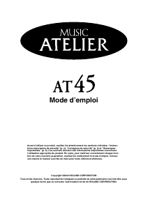 Mode d’emploi Roland AT-45 Atelier Orgue