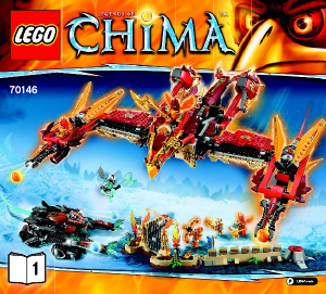 Manual de uso Lego set 70146 Chima El templo del fuego del fénix volador