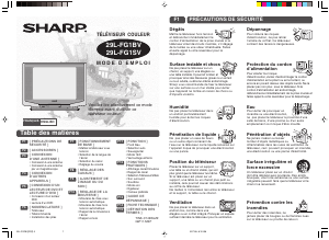 Mode d’emploi Sharp 29L-FG1SV Téléviseur