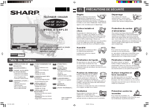 Mode d’emploi Sharp 21J1-GF Téléviseur