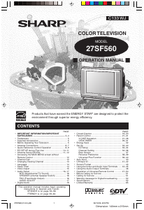 Handleiding Sharp 27SF560 Televisie