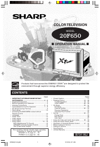 Manual Sharp 20F650 Television