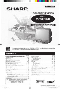 Handleiding Sharp 27SC260 Televisie