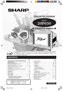 Manual Sharp 20F630 Television