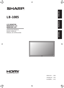 Mode d’emploi Sharp LB-1085 Moniteur LCD