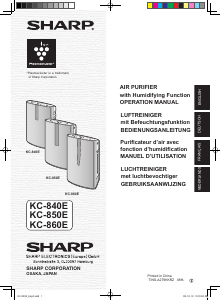 Handleiding Sharp KC-850E Luchtreiniger