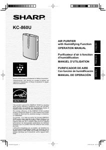 Mode d’emploi Sharp KC-860U Purificateur d'air