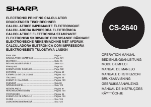 Mode d’emploi Sharp CS-2640 Calculatrice imprimante