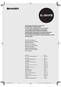 Manual de uso Sharp EL-2901PIII Calculadora con impresoras