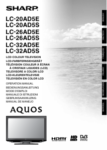 Mode d’emploi Sharp AQUOS LC-20AD5E Téléviseur LCD