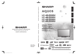 Mode d’emploi Sharp AQUOS LC-52LE830U Téléviseur LCD