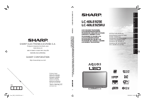 Mode d’emploi Sharp AQUOS LC-60LE925RU Téléviseur LCD