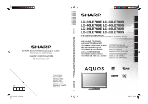 Mode d’emploi Sharp AQUOS LC-40LE700S Téléviseur LCD