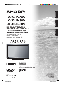 Mode d’emploi Sharp AQUOS LC-40LE430M Téléviseur LCD