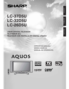 Manual Sharp AQUOS LC-32D5U LCD Television