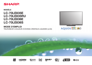 Mode d’emploi Sharp AQUOS LC-70LE835RU Téléviseur LCD