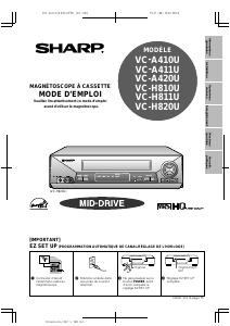 Mode d’emploi Sharp VC-H820U Magnétoscope