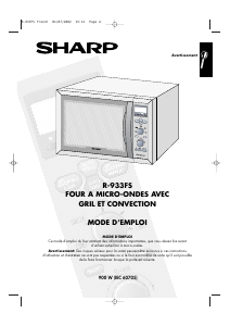 Mode d’emploi Sharp R-933FS Micro-onde