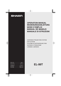 Manual de uso Sharp EL-99T Retroproyector