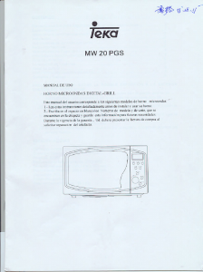 Manual de uso Teka MW 20 PGS Microondas