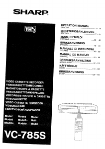 Mode d’emploi Sharp VC-785S Magnétoscope