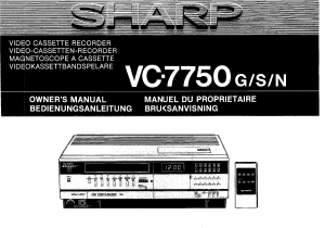 Bruksanvisning Sharp VC-7750G Video inspelare