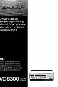Manuale Sharp VC-8300 Videoregistratore