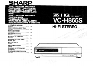 Mode d’emploi Sharp VC-H865S Magnétoscope