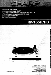 Bedienungsanleitung Sharp RP-155HB Plattenspieler